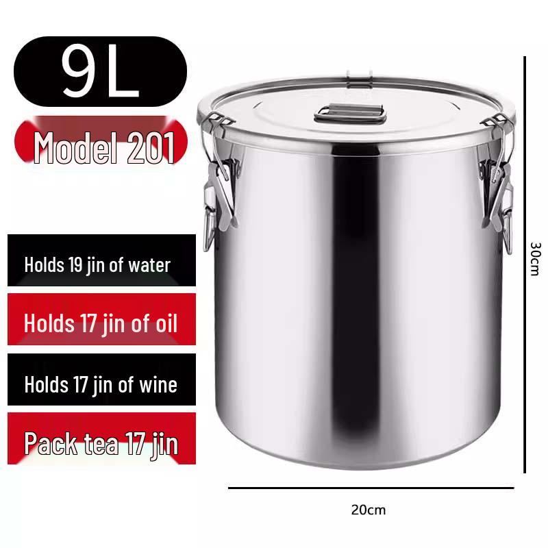 Barril Sellado Multiusos de Acero Inoxidable 304 para Almacenamiento de Vino, Té, Leche, Fermentación, Aceite o Arroz