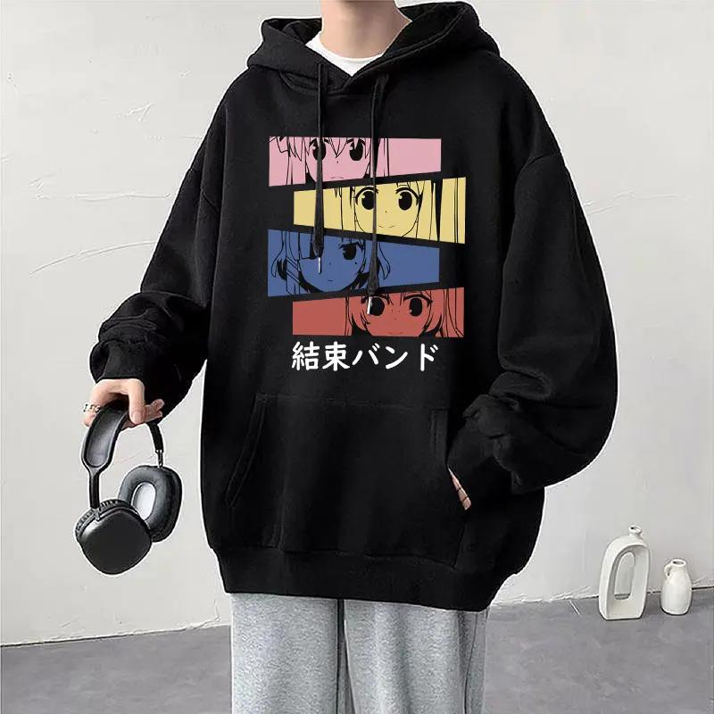 Anime Cos BOCCHI THE ROCK! Bluza z kapturem Kessoku Band Logo Pary Bluzy z kapturem Goto Hitori Ijichi Nijika Cospaly Oversized Długi Rękaw Męski