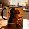 Paar Dackel Liebe Kaffeetasse mit romantischer Pose Design Keramik Heiß Kalt Getränke Tasse Geschenk für Paare Hundeliebhaber