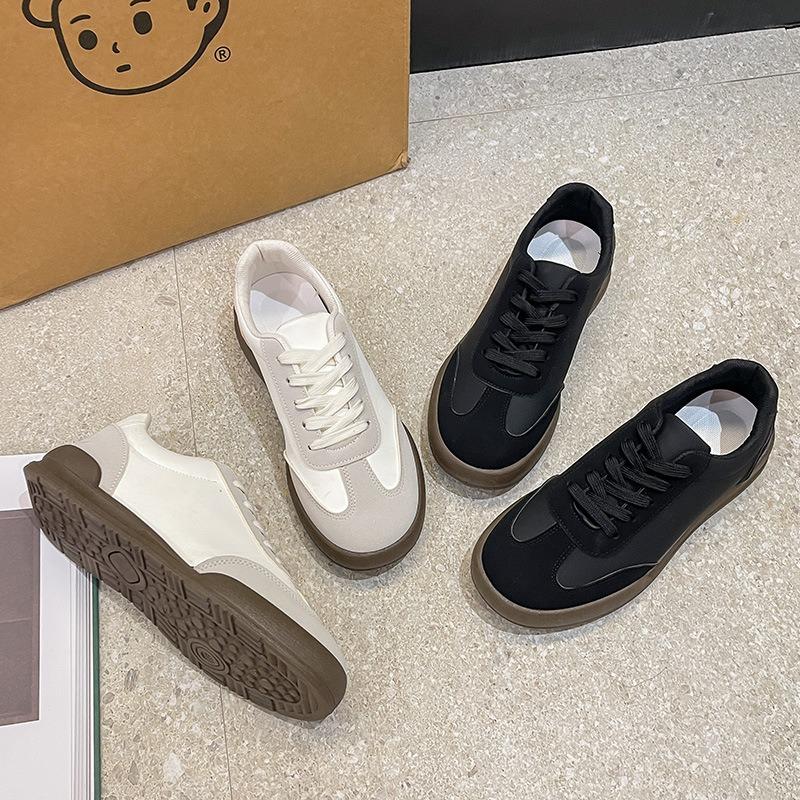 Women‘s Shoes Spring Retro German Training Sports Casual Thick-Soled Gump Board White.