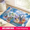 Pokemon Eeveelutions Summer Adventure Print Non-slip Doormat, Soft Absorbent Floor Rug for Home Decor