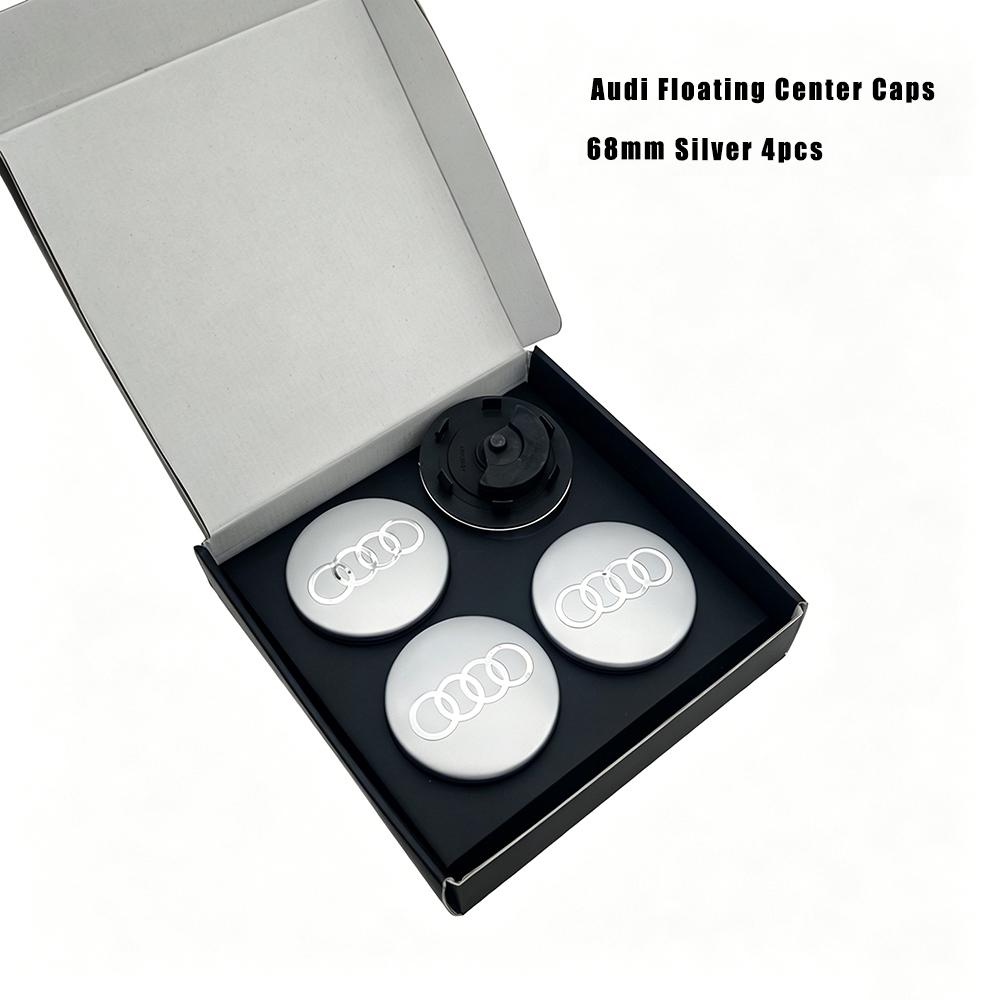 2026 Hot 4pcs 60mm 61mm 68mm 69mm Car Floating Center Caps for z1 A3 A4 A5 A6 A7 A8 A1 A2 S3 S4 S5 S6 Hub Cover Caps Accessories1z
