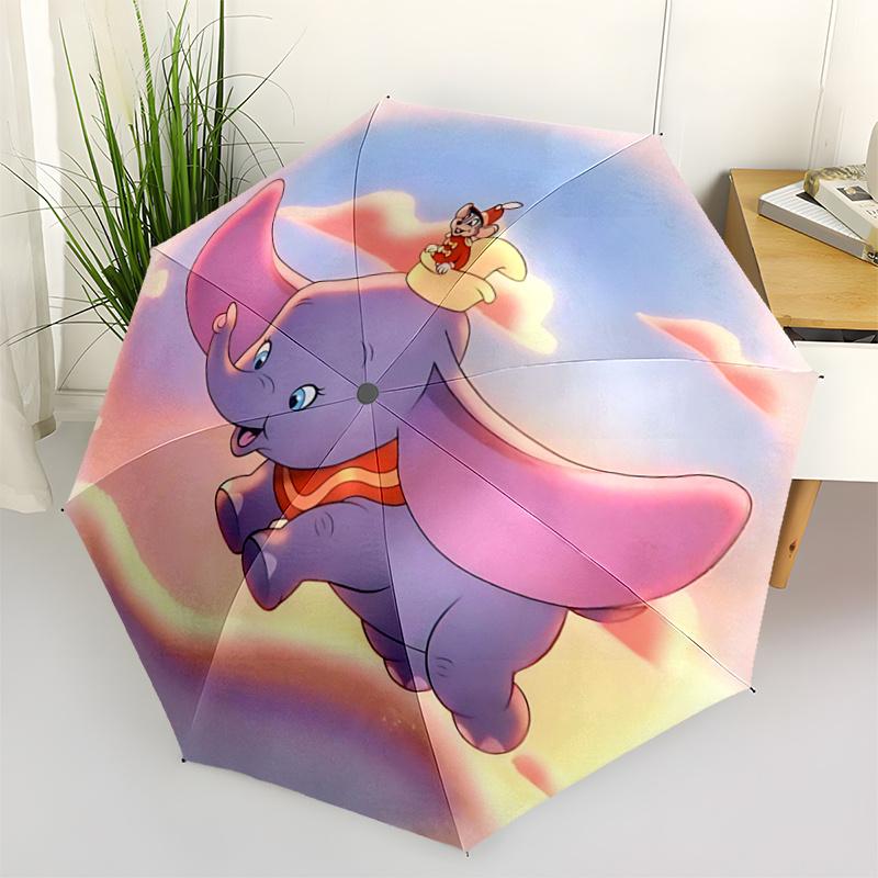 1pc Dumbo Soars High Automatic Folding Umbrella - 3 Folding Design, Vivid Cartoon Pattern, Suitable for Outdoor Activities, A Gift for Fans