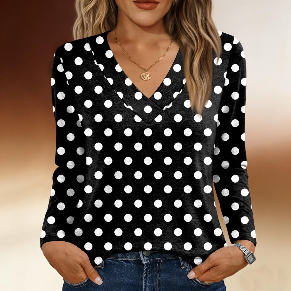 Long Sleeve Shirts For Women Cute Print Graphic Tees Blouses Casual Plus Size Basic Tops Pullover