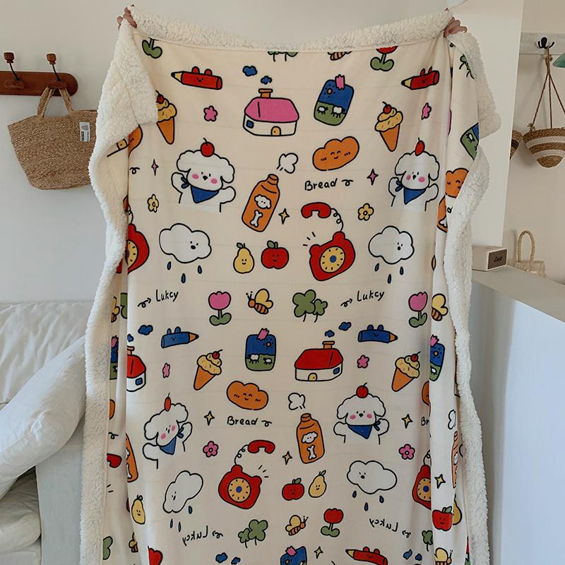 Pătură cu Imprimeuri Drăguțe cu Desene Animate cu Pisici și Câini Copii Adolescenți Fete Pătură Fleece Ușoară Îngroșată Călduroasă Pluș Moale Pătură de Aruncat