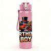 1PC Steam Train Birthday Boy Letter 750ml Color Plastic Water Bottle Leakproof Flip Straw Lid For Sports Office Home Use