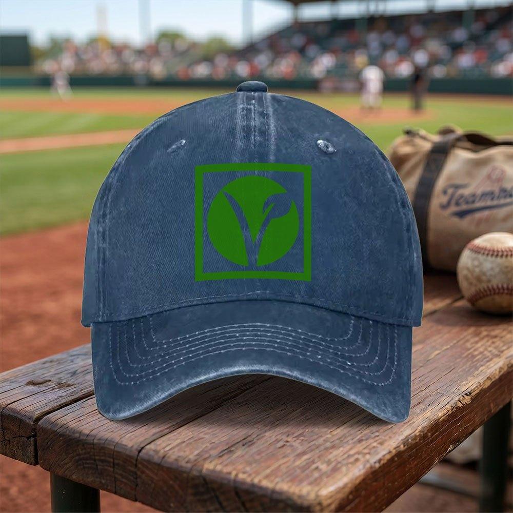 Exquisite Veganism Logo Washed Baseball Cap Adjustable Buckle Design Lightweight And Breathable AllSeason Unisex Suitable f