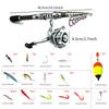 Portable Telescopic Fishing Rod & Reel Set with Soft Bait, Hook, and Line for Long Cast Sea Fishing