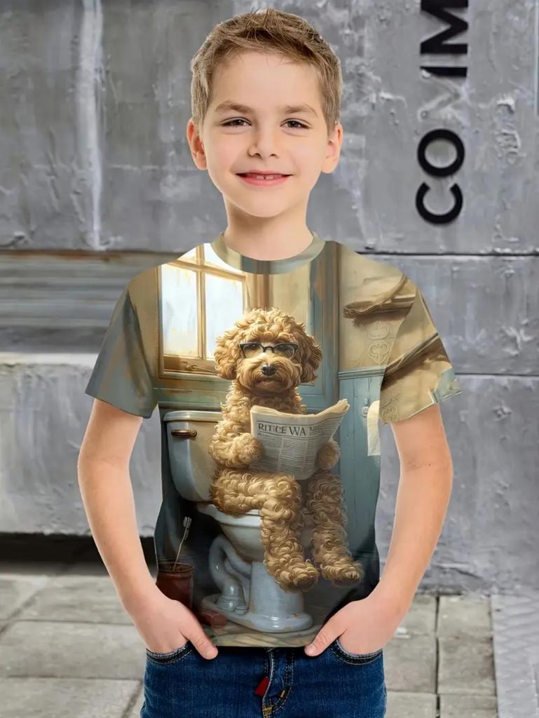 Funny Dogs Children's Clothing 3D Print T-Shirts Cute Graphic Boy Child Short Sleeve Tee Casual Street Summer Tees Girl Clothes