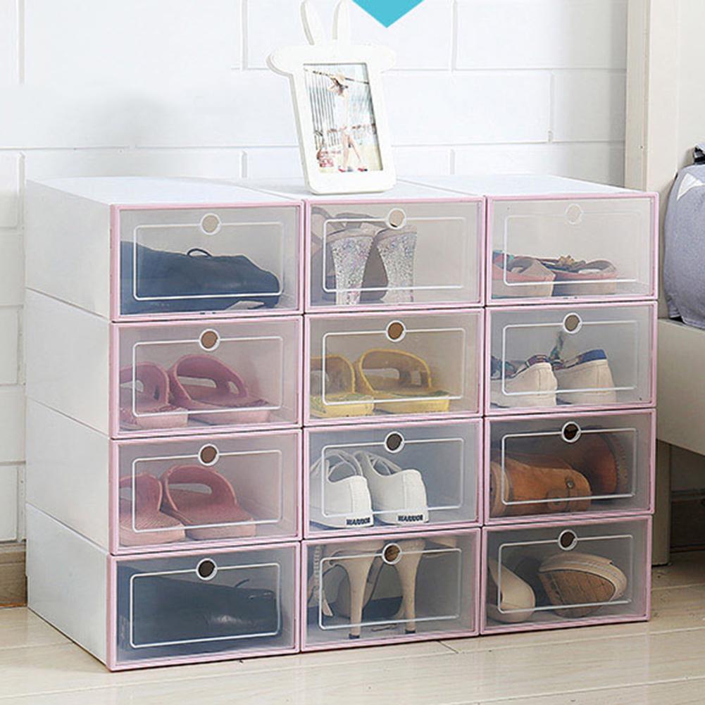 Sports Shoes Box Stackable Dustproof Transparent Type Shoes Storage Container Box Organizer Shoes Display Stand