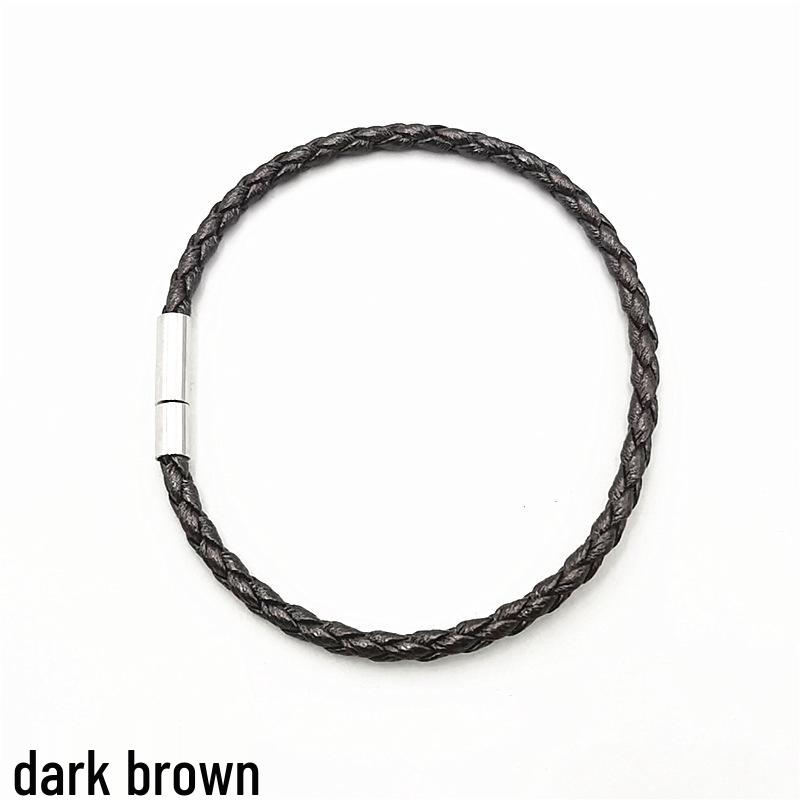 3MM Single Layer Braided Leather Couple Bracelet Gift