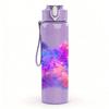 1PC Galaxy Nebula Butterfly Color Print 750ml Color Plastic Sports Water Bottle Leakproof Flip Straw Lid Suitable for Sports Office Home Use