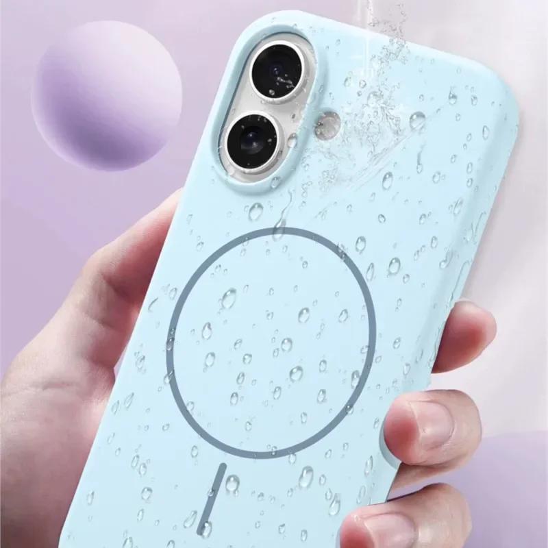 Oryginalne etui magnetyczne z płynnego silikonu do iPhone 15 16 Plus 14 11 12 13 16 Pro Max Magsafe Ochrona ładowania bezprzewodowego Miękki pokrowiec