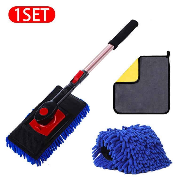 

Телескопическая щетка для мытья автомобиля, швабра, комплект полотенец, длинная ручка, швабра из синели, щетка для мытья автомобиля, средства для удаления пыли, чистящие средства