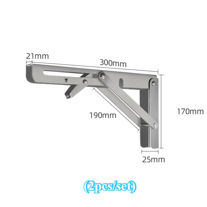 2pcs/set Brushed Stainless Steel 6-20 Inch Folding Angle Bracket Triangle Shelf Heavy Support Adjustable Wall Mounted Bench
