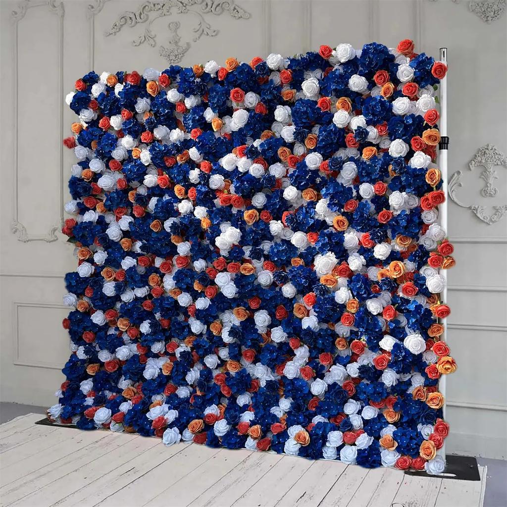 Uflower 5D White Pink Flower Wall Outdoor Wedding Backdrop Fabric Decorative Flowers Event Invitation Props Series