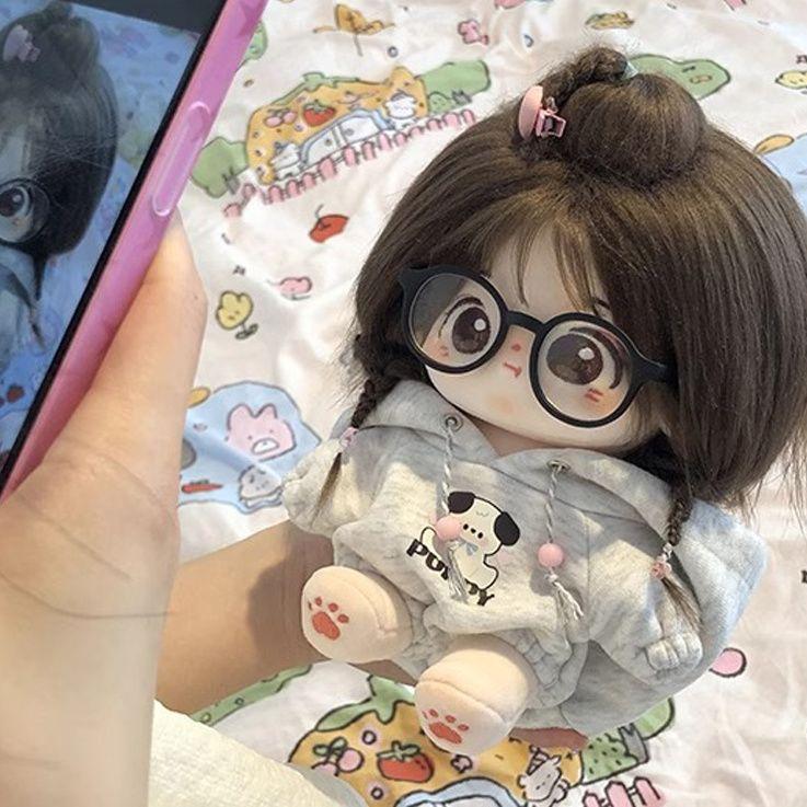 Fashion 20cm Plush Doll Clothes White Cute Puppy Graphic Tops Cotton Soft Outfit For BJD Animal Doll Toys Party Favors Mini Cosp