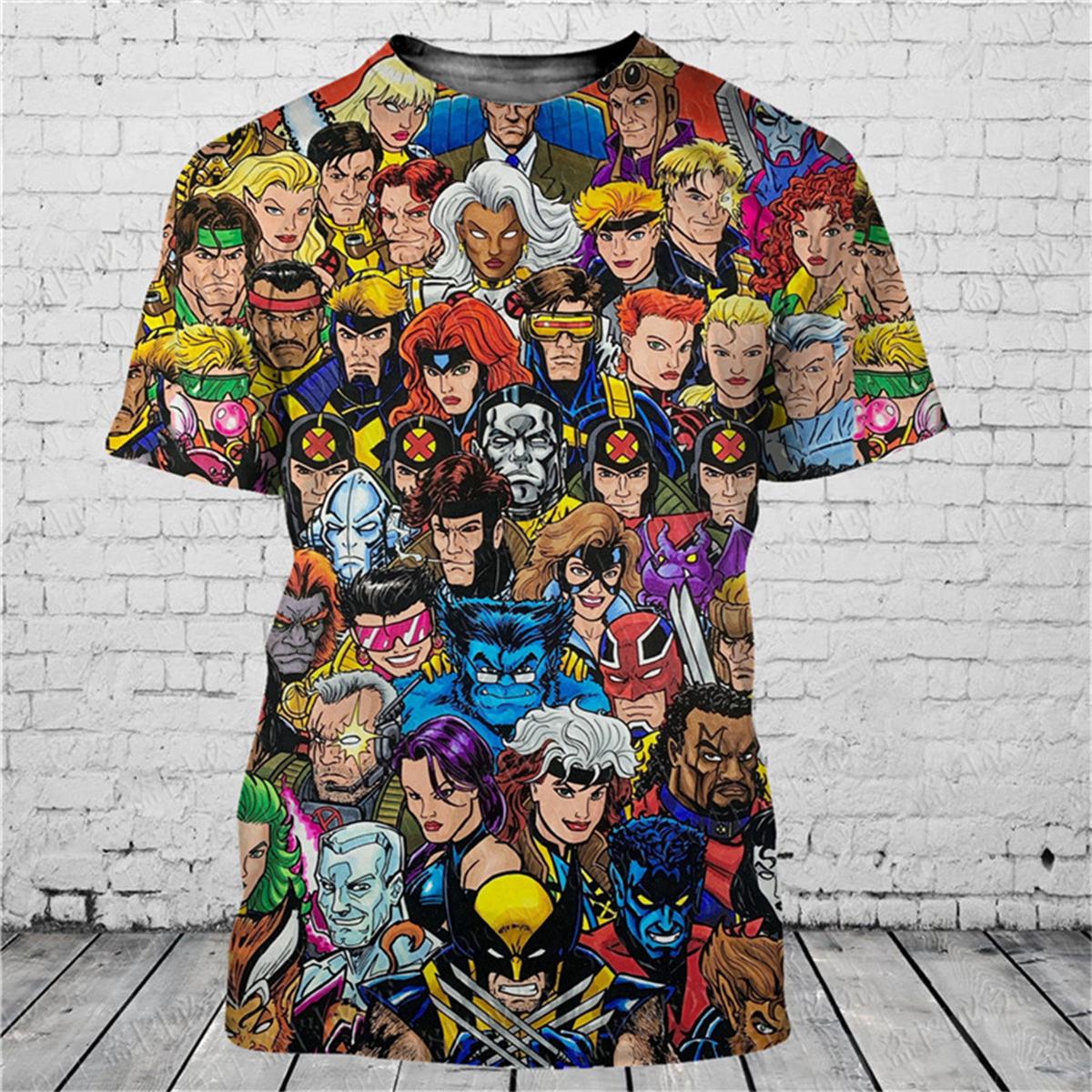 

Fashionable Kids 3D T-shirt With Popular Cartoon Character Print Summer Short Sleeved Loose And Eye-Catching 100