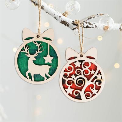 Suspension de porte Résistant à l'usure Résistant à la lumière Décorations de vacances Décoration de Noël Pendentif Bois Clair Décoration de Noël Durable