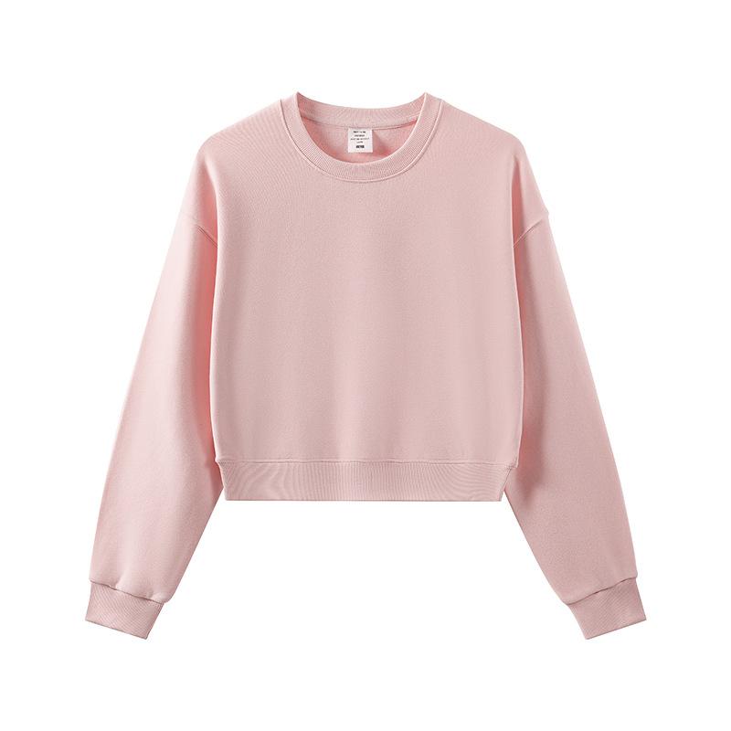 Spring and Autumn New Fashion Women's Top Heavy G Big Hair Ring Solid Color Crew Neck Sweater