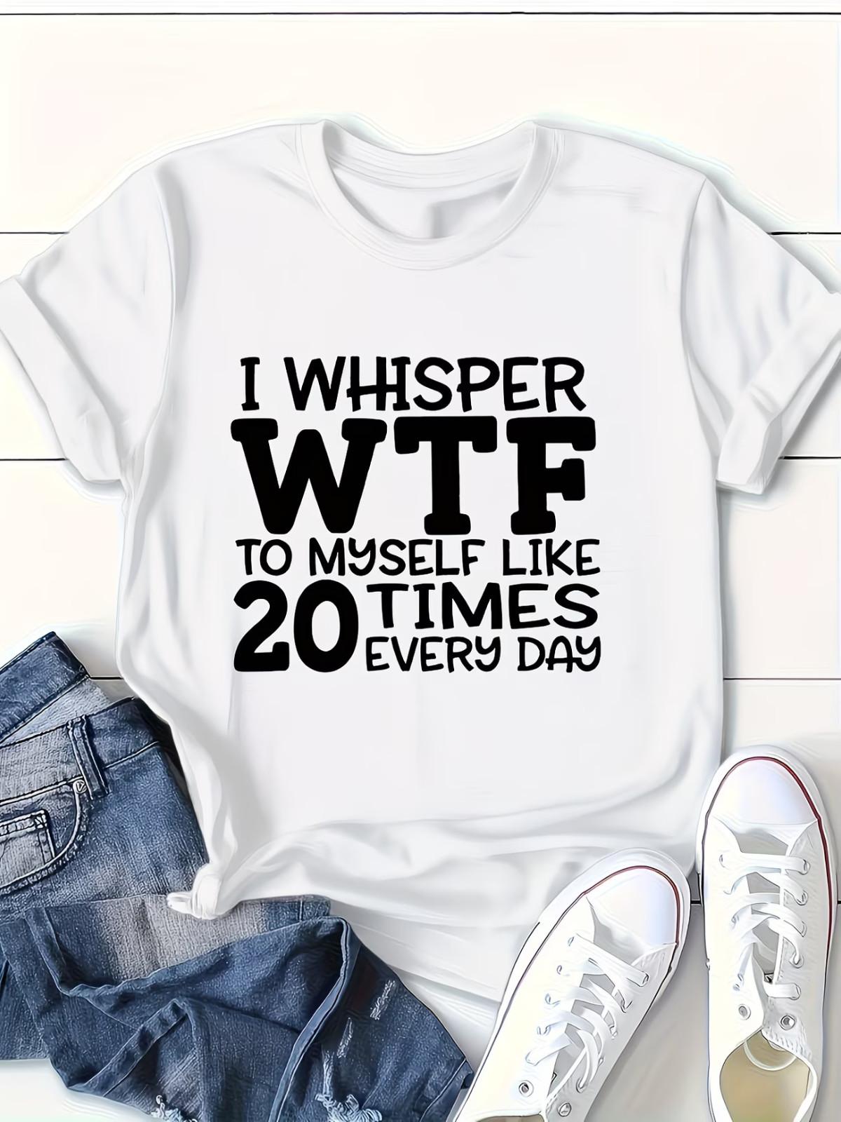 Letter Print Crew Neck T-shirt, Casual Loose Short Sleeve Summer T-Shirt XL