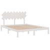 Solid Wood Bed White 160 X 200 Cm