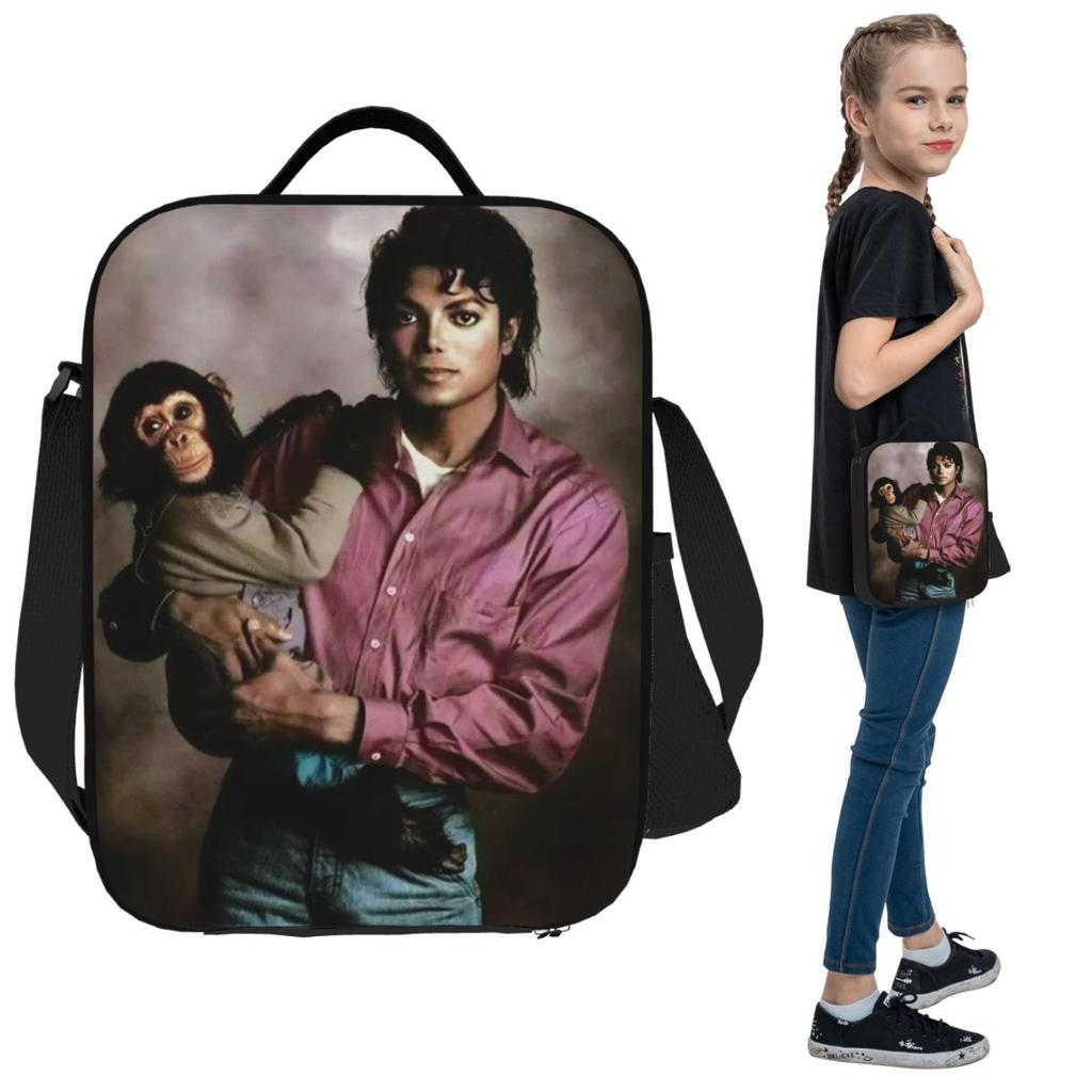 Michael Jackson Izolovaná svačinová taška pro děti Školní chladicí taška Termo krabička na jídlo Taška Nepropustné svačinové krabičky Kontejner