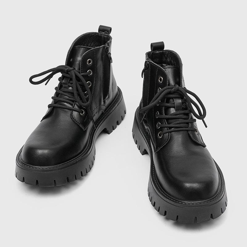 

COS Comic-Con Платформа Ботинки Мартин Мужские и Женские Увеличивающие Рост 3СМ Средней Высоты Ботинки Дерби На Шнуровке Застежка-Молния Готические Рыцарские Ботинки 46