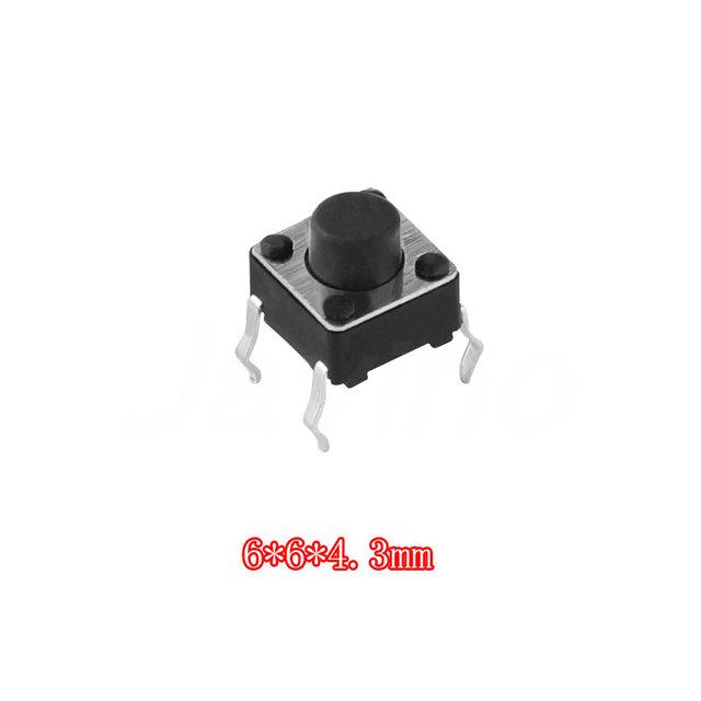 20PCS 6x6mm Panel PCB Momentary Tactile Tact Mini Push Button Switch DIP 4pin 6x6x4.3/5/6/7-20MM 6*6*4.3MM 5MM 6MM 8MM - 20MM