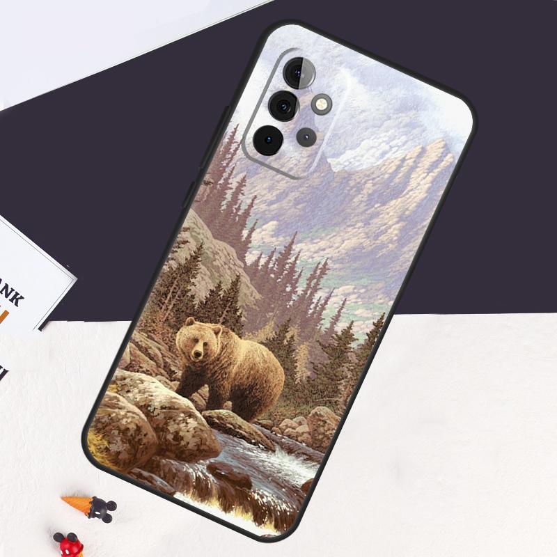 Cartoon Grizzly Bear Case For Samsung Galaxy A14 A55 A06 A05 A36 A26 A16 A54 A34 A22 A32 A52 A35 A15 A53 A13 A56