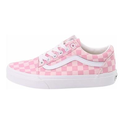Old Skool Sorozat Rózsaszín és Fehér Kockás Alacsony Szárú Gördeszka Cipő Uniszex Sneaker VN0A7Q2JZY2