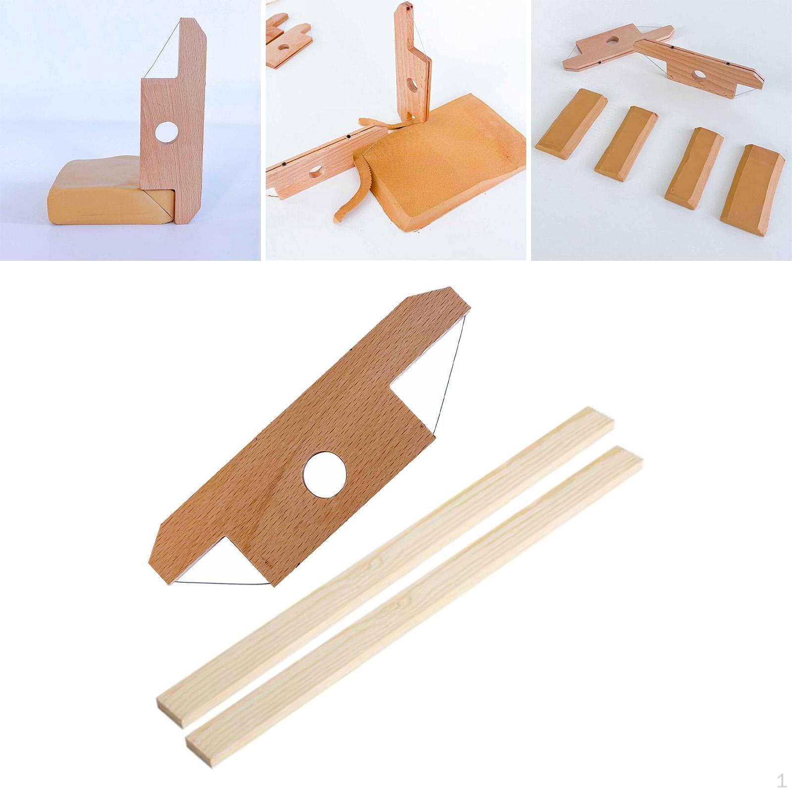 Angle Cutting Clay Tool Wire Bevel Cutter with Guide Rails Supplies Wooden Handle for Sculpting Work