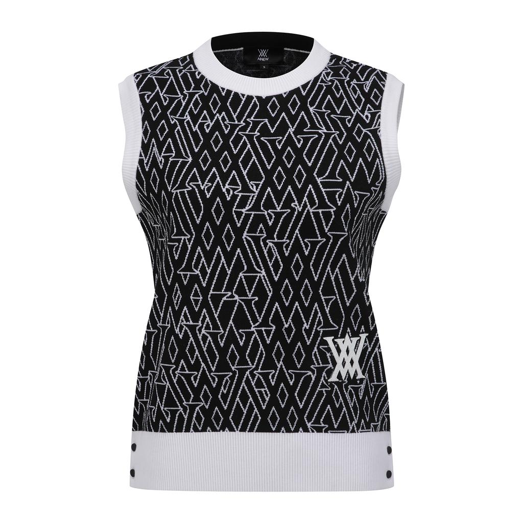 ANEW GOLF Women Sp Logo Pattern Knit Vest_Bk
