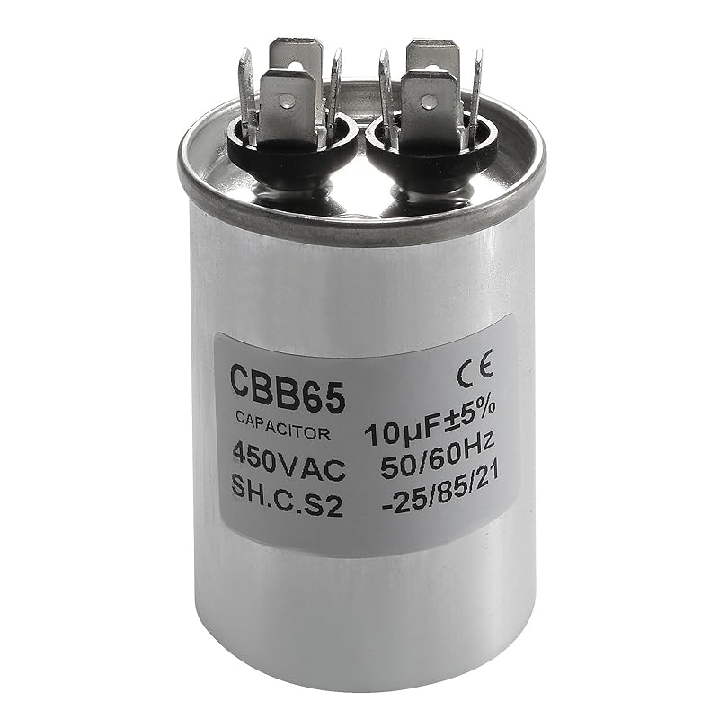 PATIKIL 8uF 8MDF 450VAC Fan Start Capacitor, CBB65 Circular Run Capacitor for Air Conditioner Cool Heat Pump Condenser Straight