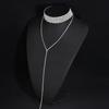 Multilayer Full Rhinestone Pendant Necklace Thick Women Statement Jewelry Gift
