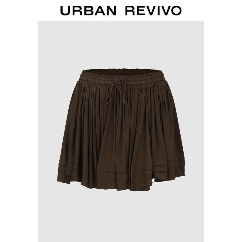 UR 2026 Women's Drawstring Elastic Waist Ultra Short Skirt