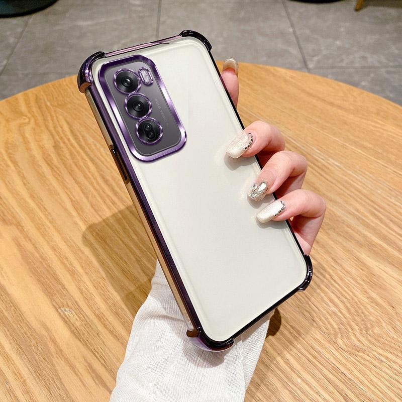 For Oppo Reno12 Case OPPO Reno 12 Pro Cover CPH2625 CPH2629 Phone Case Soft Bumper Shockproof Protect Cover Clear Electroplate