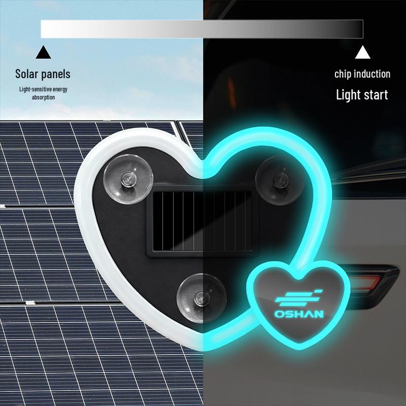 Solar-Powered Heart-Shaped Light for Changan Oshan Z6, X5PLUS, X7, A600 Cars - Decorative and Warning Light