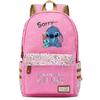 Lilo Stitch Backpack In Pink Or Blue Perfect For School Or Travel Made From High-quality Oxford Cloth