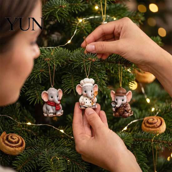 Acrylic Christmas Blind Box 2026 Advent Calendar, 24-Day 2D Ornament Set with Tree Hanging Decor Animal Figures, Decor, Holiday Gift for Kids