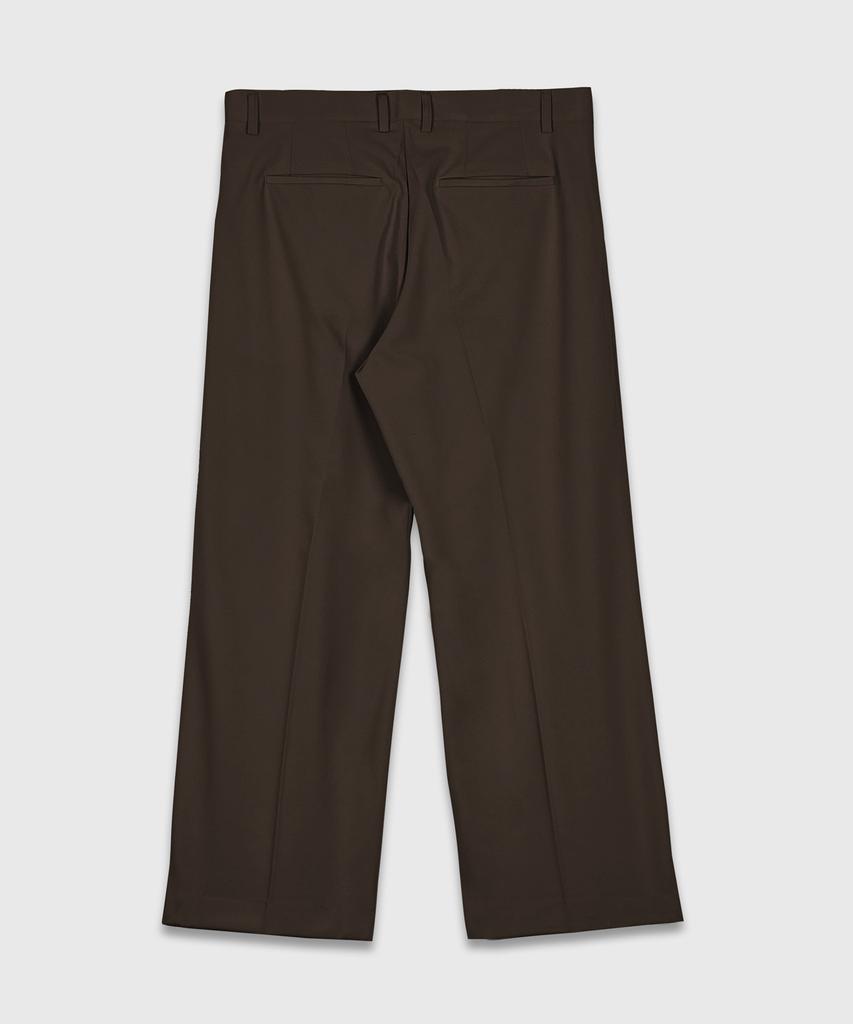 BILLIANT Double-Pleated Semi-Wide Slacks_Brown