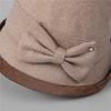 Hat Female Autumn and Winter Basin Hat Autumn and Winter Warm Bow Bucket Hat