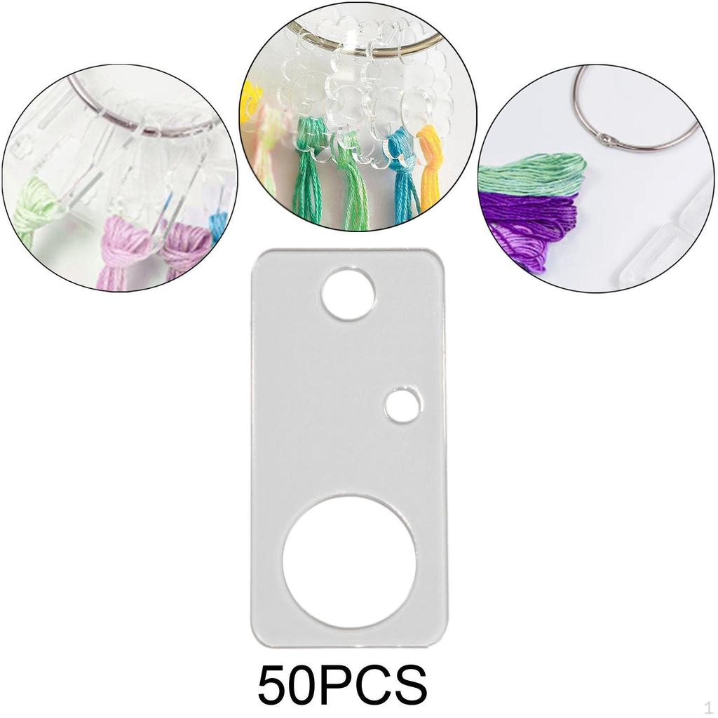 50 Pcs Embroidery Floss Spools, Storage, Acrylic Thread Spools for Cross Stitch