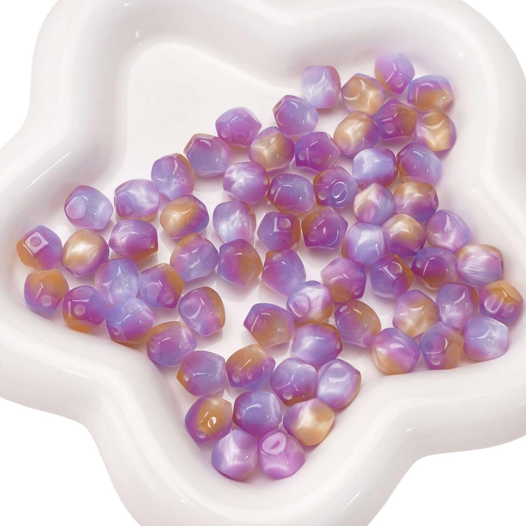 10mm 10Pcs Resin Octagon Beads Imitation Cat Eye Beads DIY Bracelet Necklace Earrings Jewelry Accessories