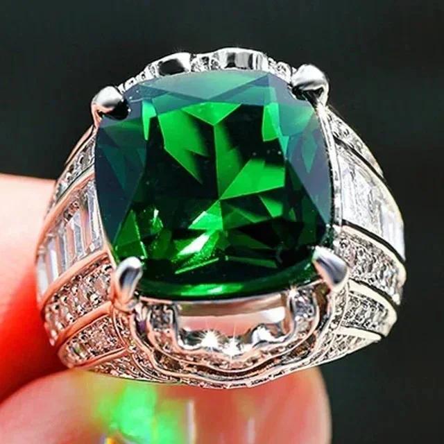 2026 New Luxury Fashion Green Zirconia Crystal Ring for Women's Engagement/Wedding/Anniversary Party Personalized Jewelry