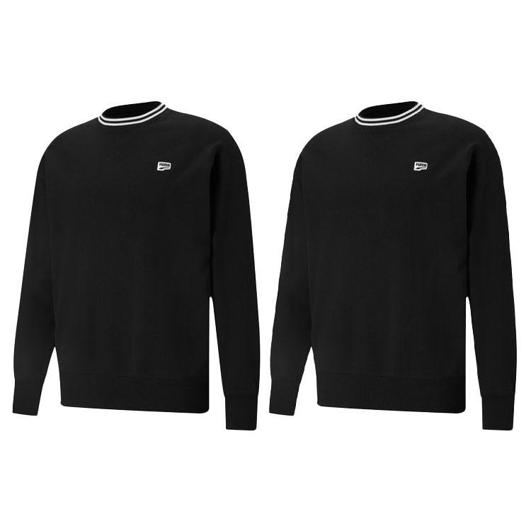 Puma Downtown Casual Sport Crew Neck Long Sleeve Knit Sweater Men Sweater Black 531426-01