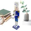 Wooden Nutcracker Figures Nutcracker Hanukkah Decor White And Blue Table Desktop Doll Ornament For Fireplace Window Tabletop