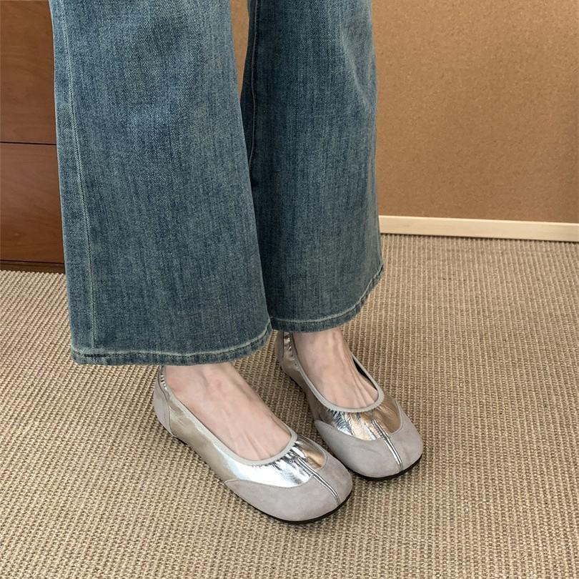 Flat-bottomed split-toed pig's trotters single shoes women's shoes 2025 new spring horseshoe thumb pig's feet shallow beanie shoes