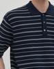 WORK ON BODY OFF Ritme Semi Oversized Cotton Collared Short Sleeve Knit [Navy]