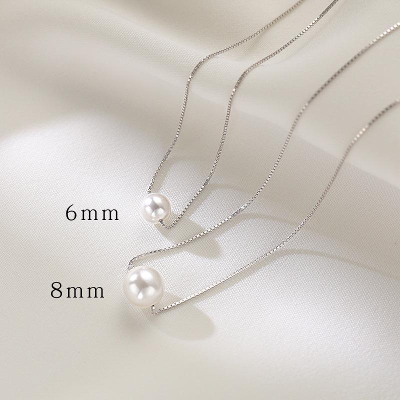 Japan und Südkorea Einfache Perlenkette Damen Leichter Luxus Modebewusst Nischen-Design Temperament Vielseitige Halskette